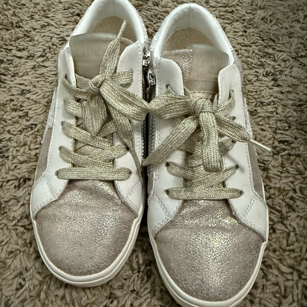 Vintage Havana Kids White and Silver Sneakers